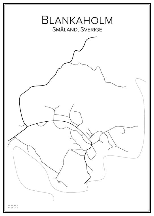 Stadskarta över Blankaholm