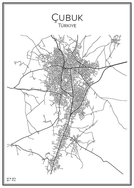 Stadskarta över Çubuk