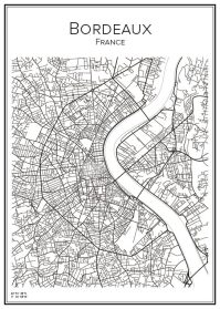 Stadskarta över Bordeaux