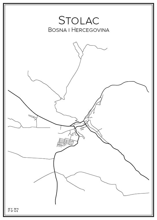 Stadskarta över Stolac
