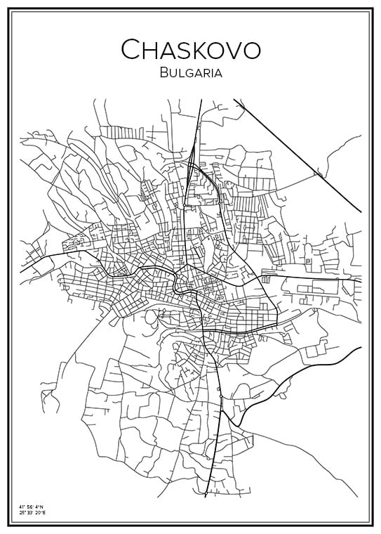 Stadskarta över Chaskovo