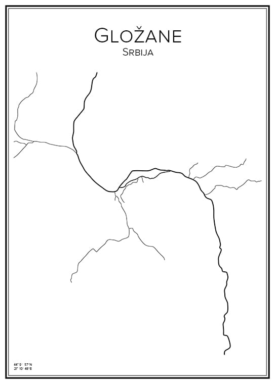 Stadskarta över Gložane