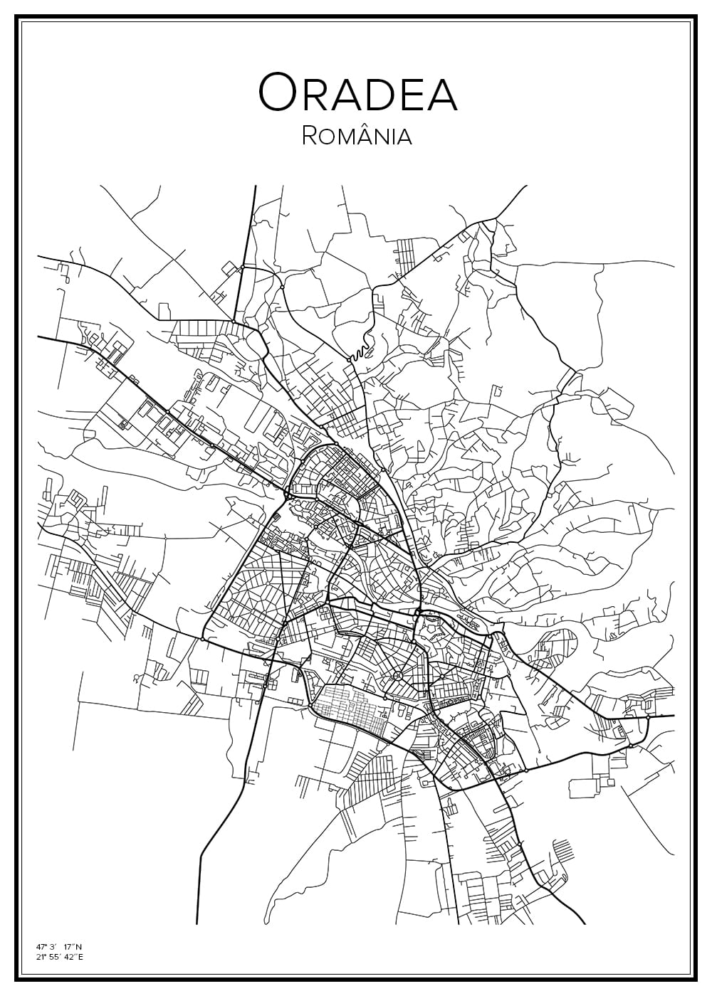 Stadskarta över Oradea