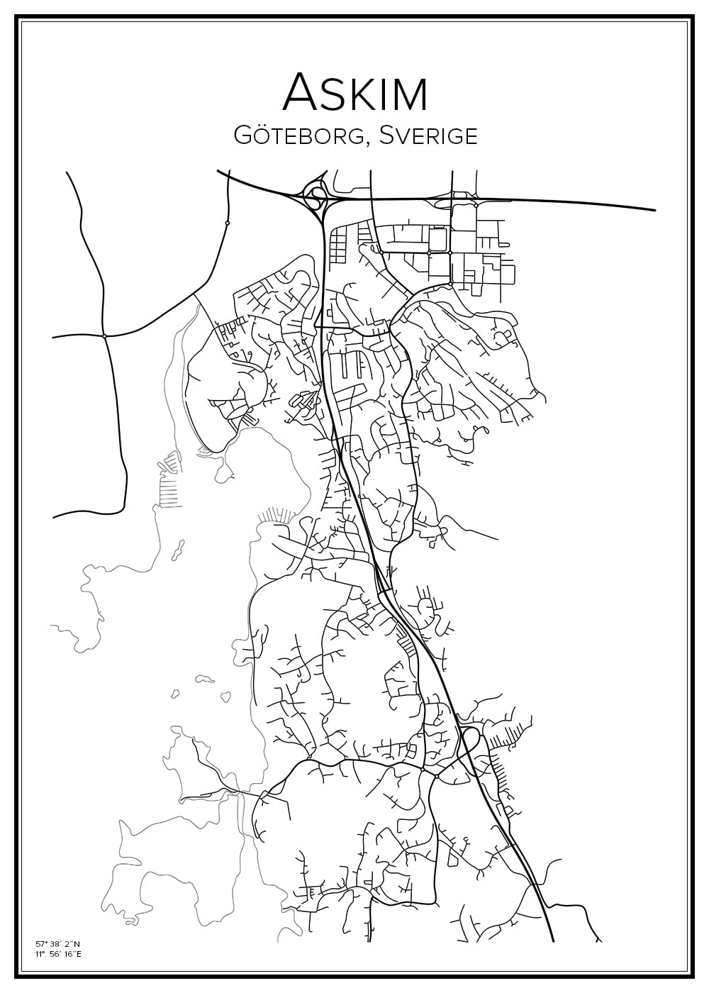 Stadskarta över Askim