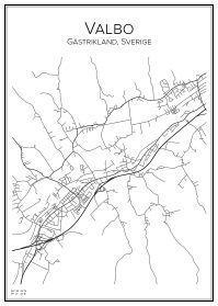 Stadskarta över Valbo
