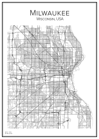 Stadskarta över Milwaukee