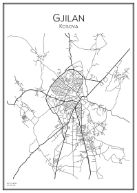 Stadskarta över Gjilan
