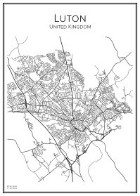 Stadskarta över Luton