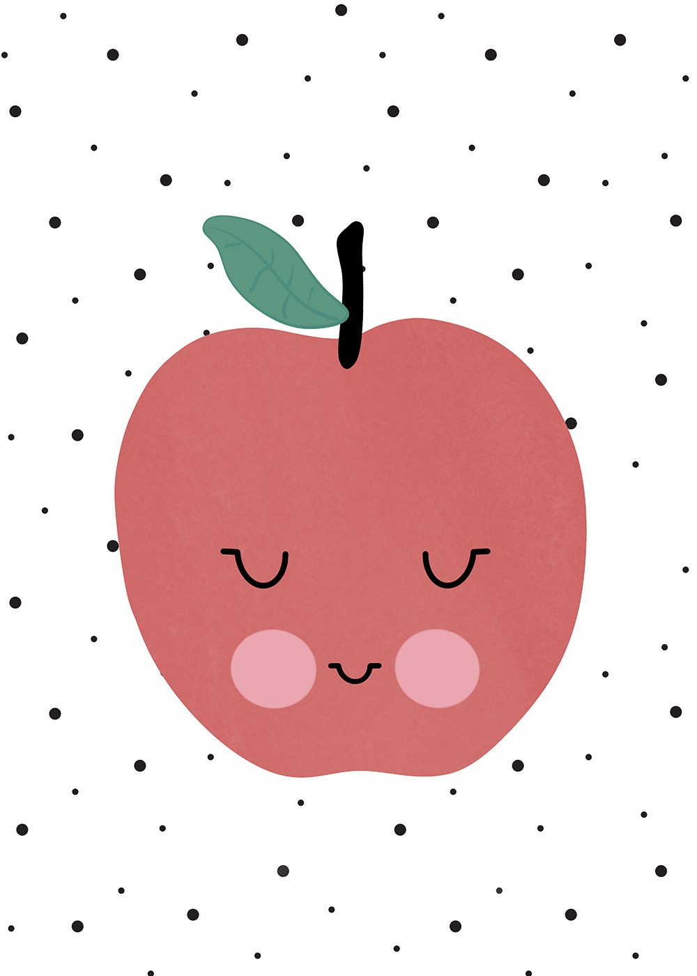 Äpple-poster till barnrummet