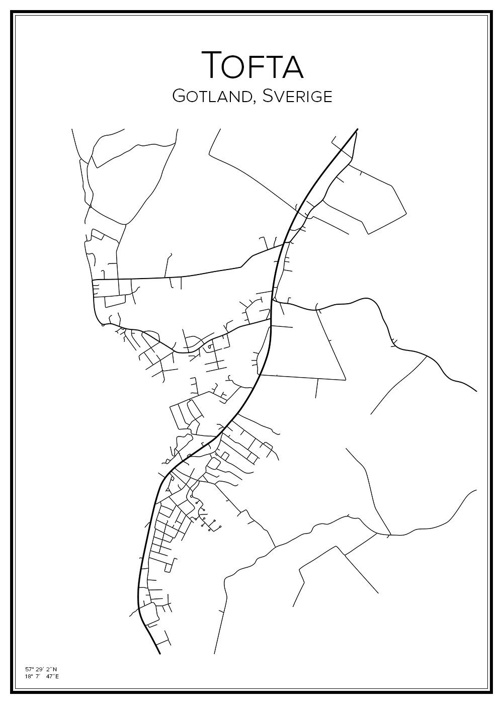 Stadskarta över Tofta