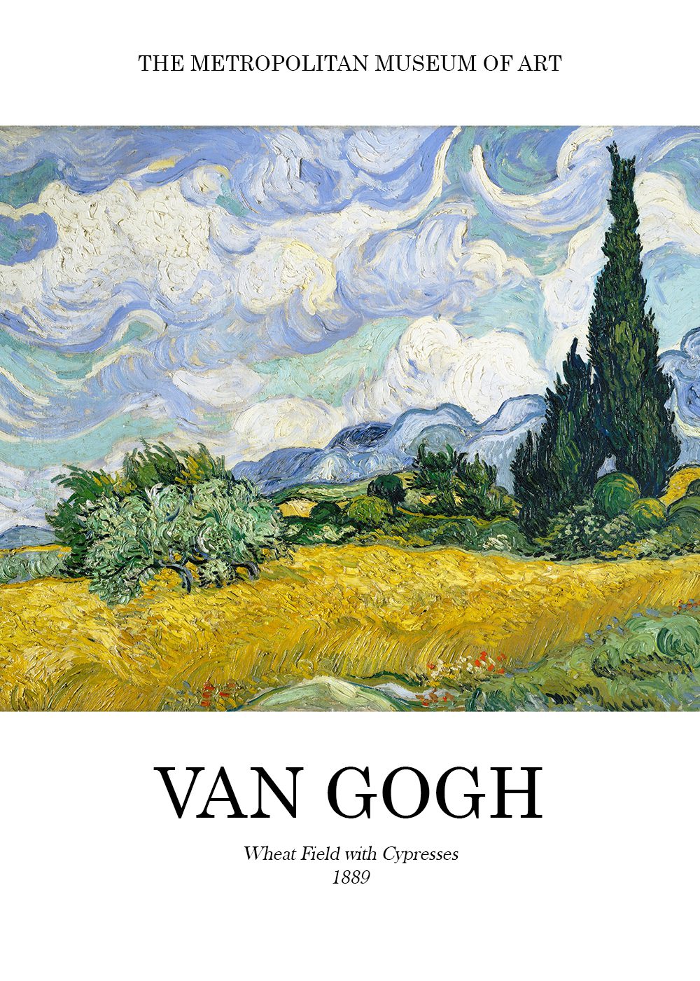 Wheat Field with Cypresses Van Gogh Poster