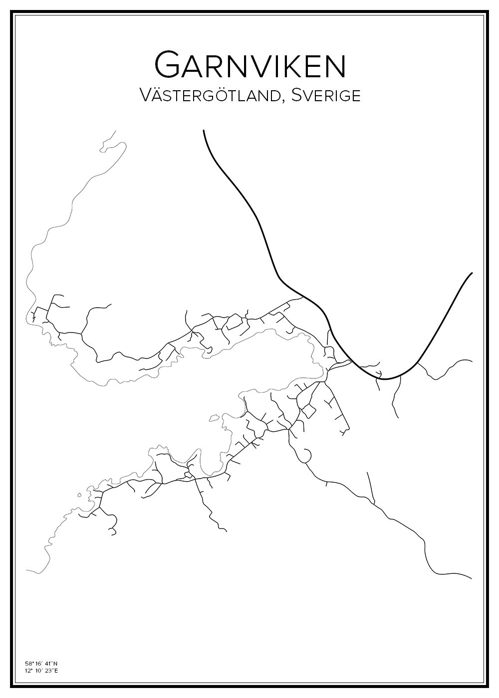 Stadskarta över Garnviken