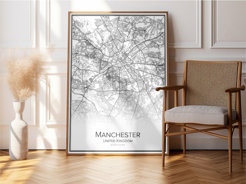 Stadskarta över Manchester