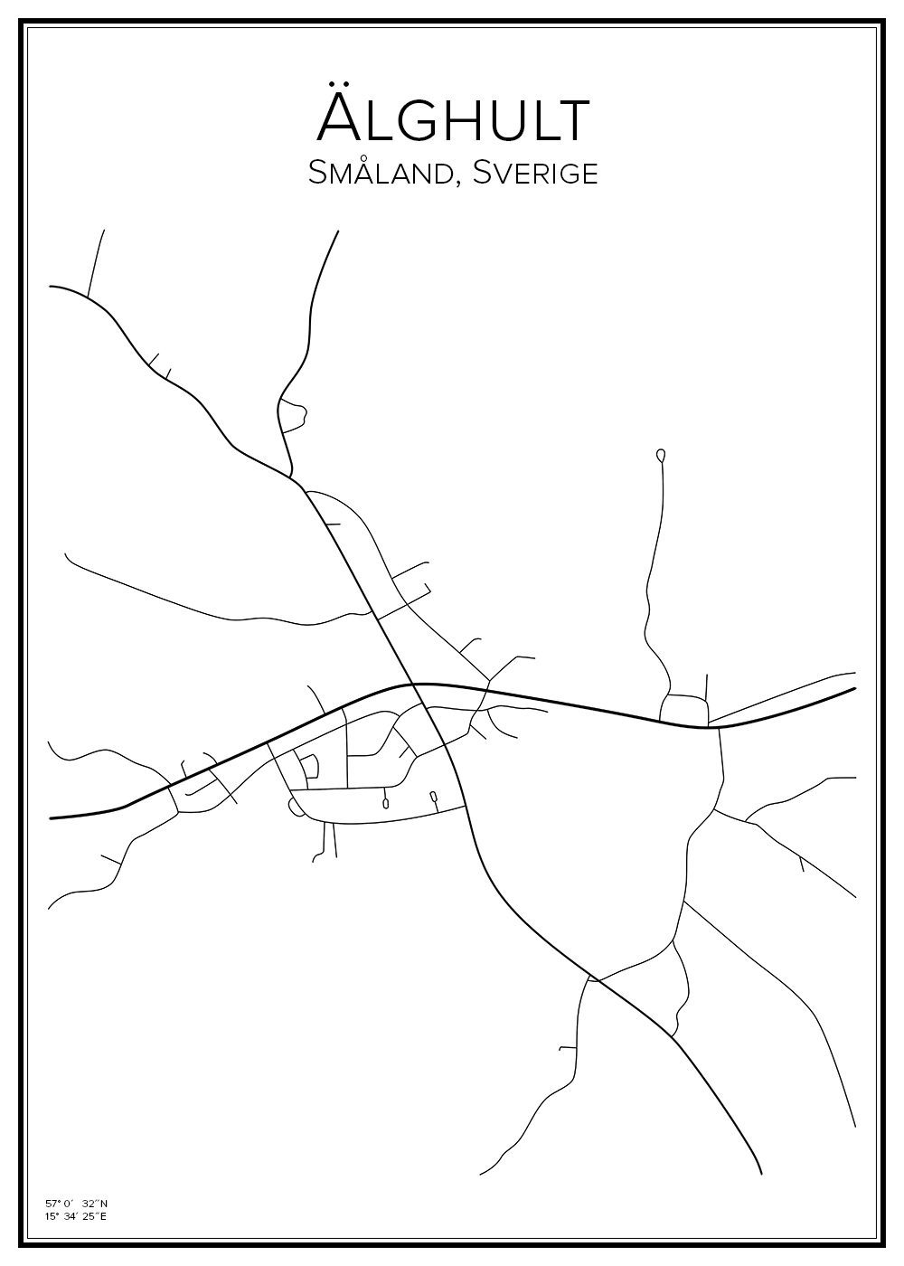 Stadskarta över Älghult