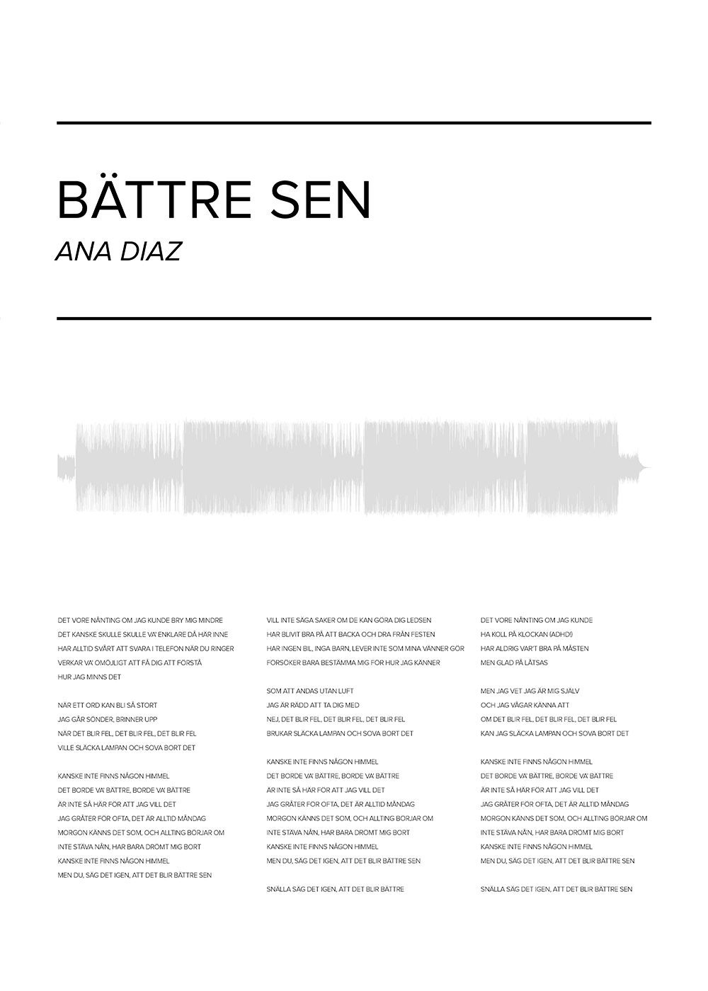 Ana Diaz - Bättre sen Poster