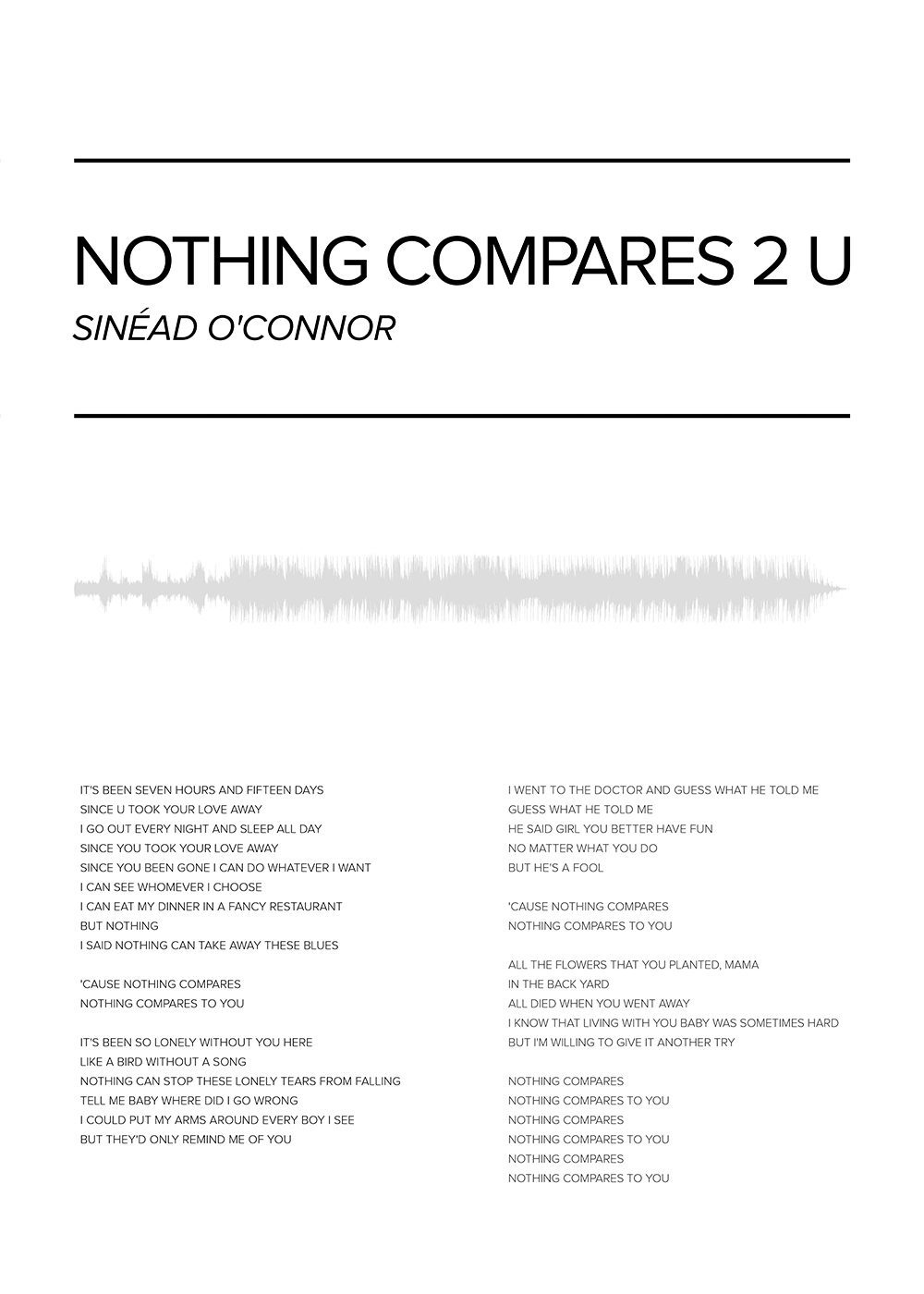 Sinéad O'Connor Nothing Compares 2 U Poster