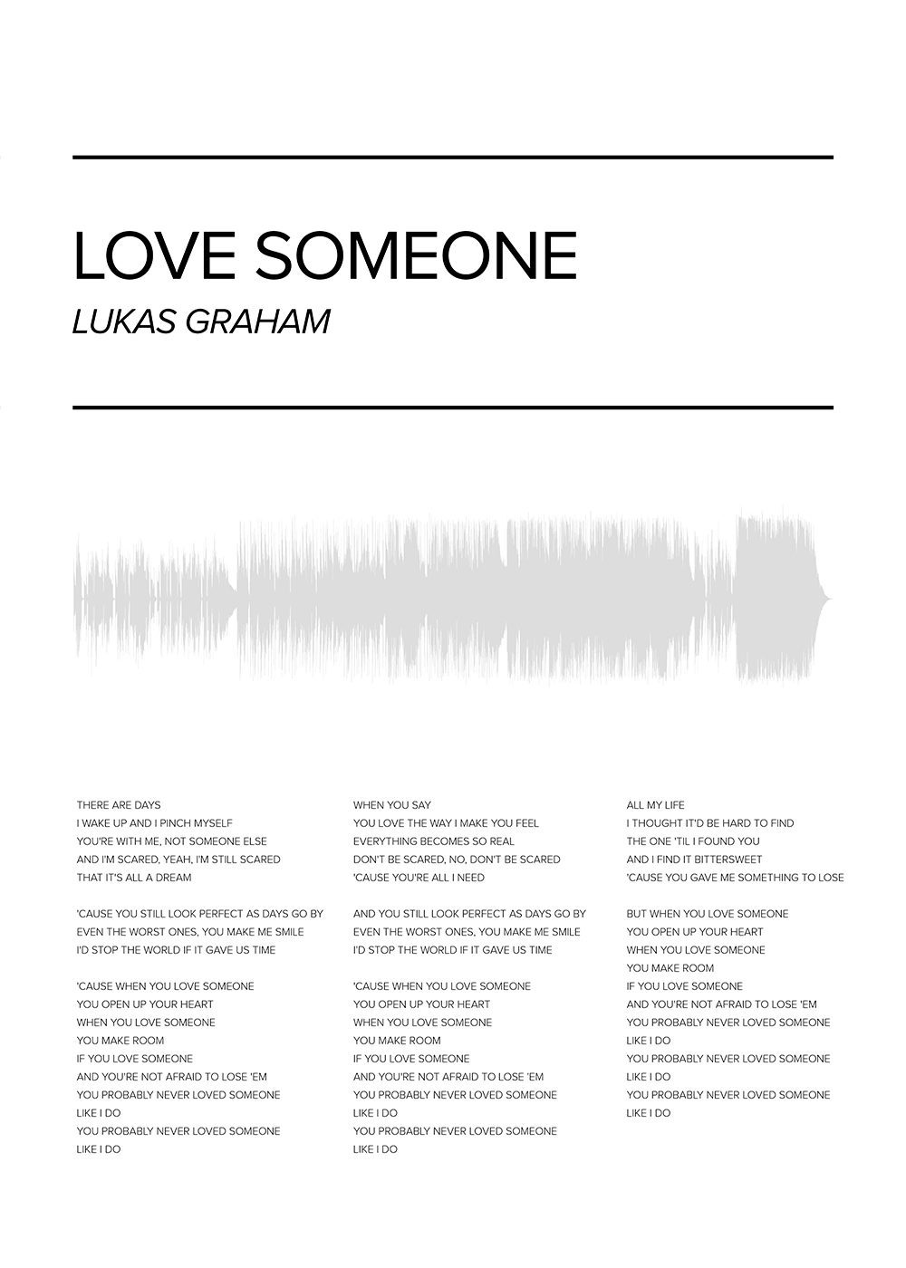 lukas graham - love someone poster