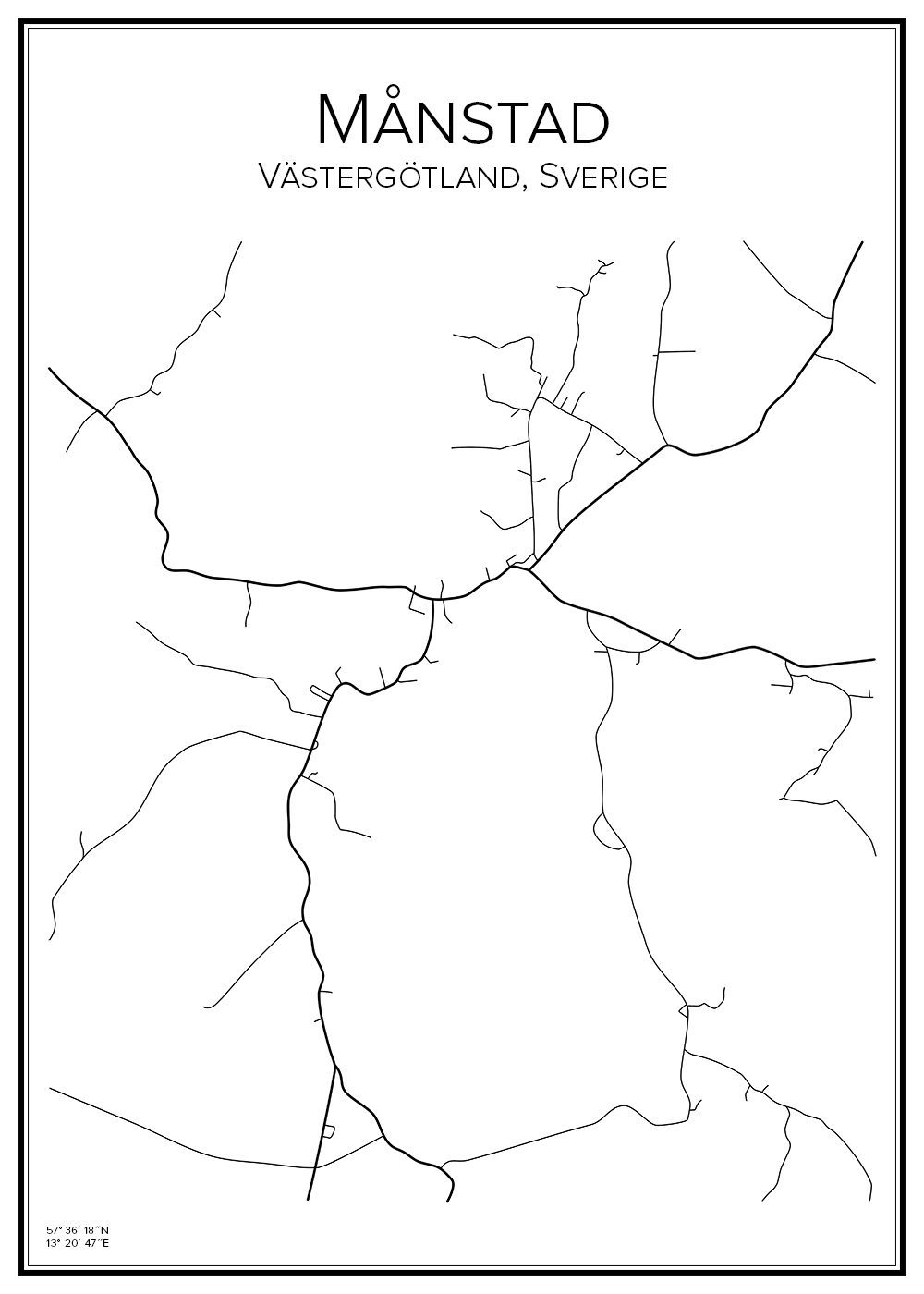 Stadskarta över Månstad