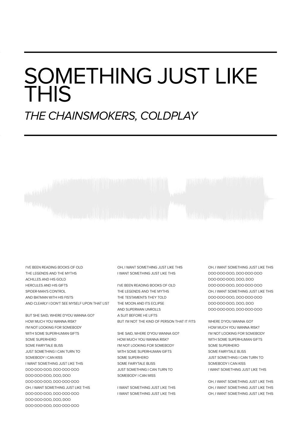 The Chainsmokers & Coldplay - Something Just Like This Poster